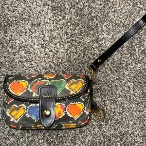 Dooney & Bourke Vintage Y2K Doodle Hearts Wristlet ❤️🧡💛